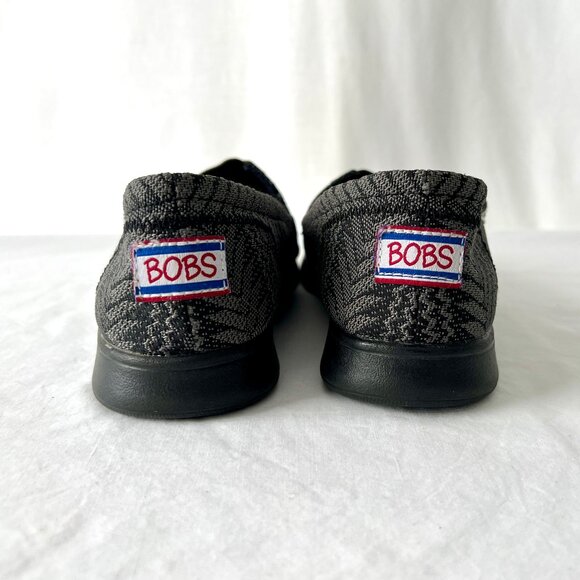 Bobs From Skechers Memory Foam Slip On Black & Gray Shoes, Size 9W, EC! - Picture 4 of 11